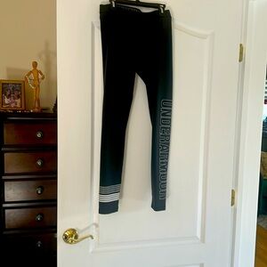 Under Armour Black and Gray Logo Leggings